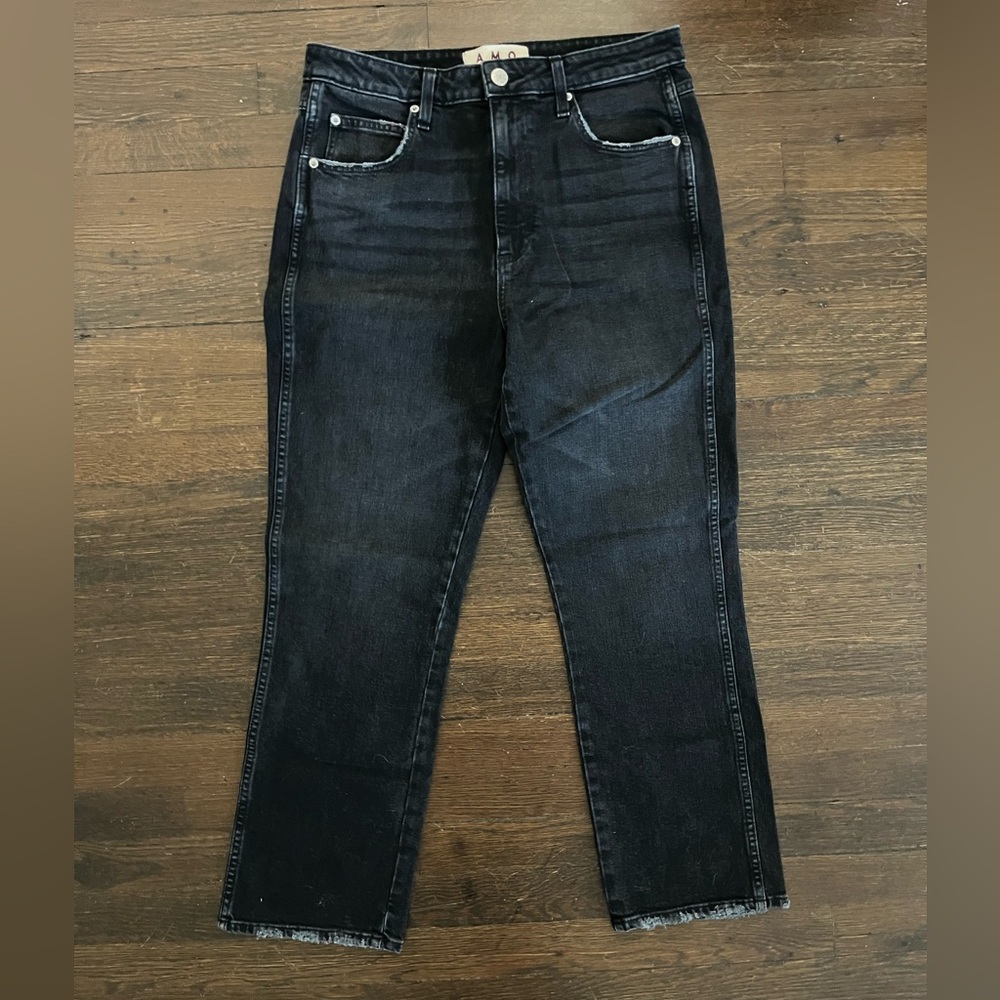 AMO Chloe Crop Black Denim
